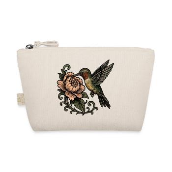 Kolibri mit Rose Vintage Tattoo - Bio-Täschchen - Natur - Vorne