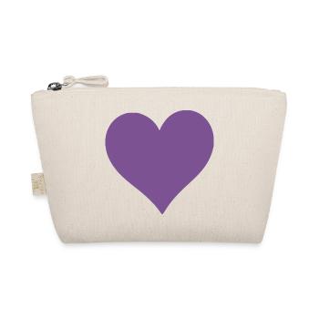 Cœur violet 2 cœurs motif cœur violet - Trousse biologique - nature - Devant