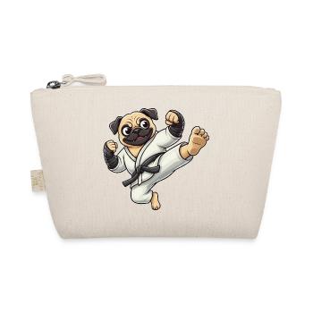 Pug Karate Kick Self Defense Martial Arts - Organic Pouch - nature - Front