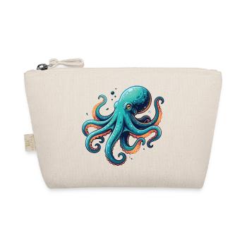 Bunter Oktopus Cartoon Motiv - Bio-Täschchen - Natur - Vorne