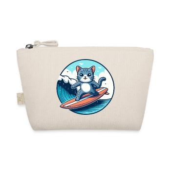 Katzen-Surfer auf der Welle - Bio-Täschchen - Natur - Vorne