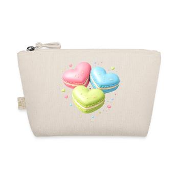 Macarons in Heart Shape Pastel Gift - Organic Pouch - nature - Front