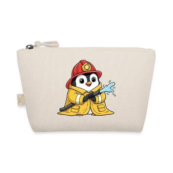 Molliger Pinguin Feuerwehrmann Freiwillige  - Bio-Täschchen - Natur - Vorne