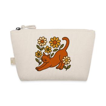 Orangene Katze zwischen Gartendaisies - Bio-Täschchen - Natur - Vorne
