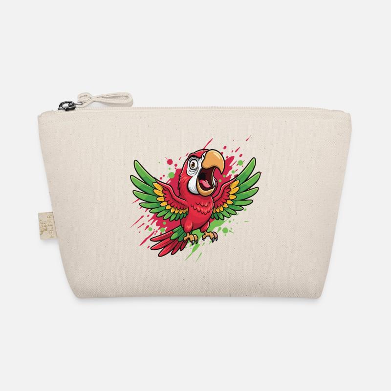 Vibrant Parrot Color Splash Organic Pouch