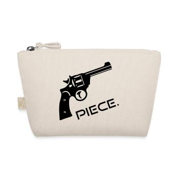 Revolver Waffe Wumme Piece - Peace - Bio-Täschchen - Natur - Vorne