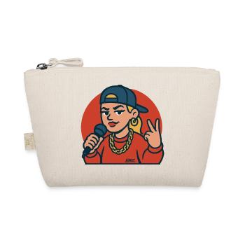 Rap Diva with Microphone - Organic Pouch - nature - Front