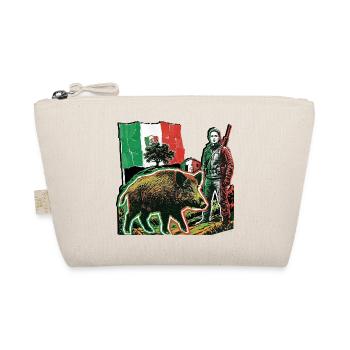 Wild Boar Huntress Italy Flag Italian - Organic Pouch - nature - Front