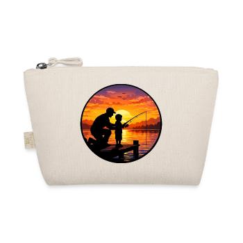 Sunset fishing with dad and child - Organic Pouch - nature - Front
