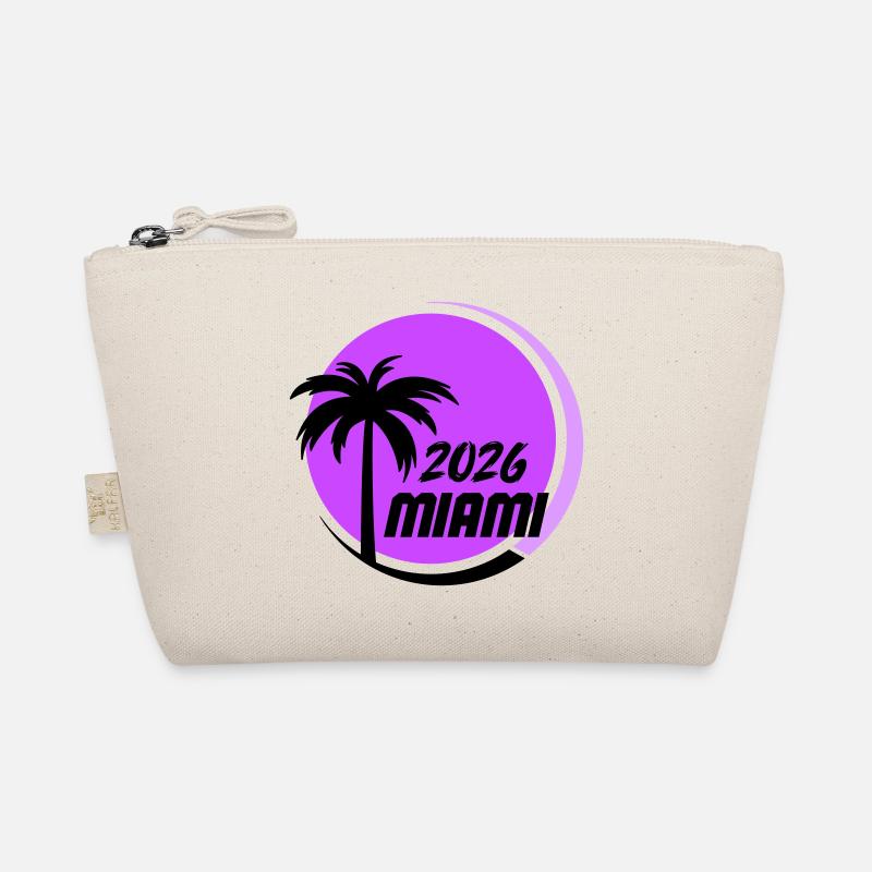 Miami Palm Trees Neon Logo Organic Pouch
