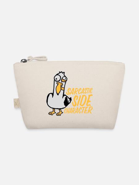 Verrückte Möwe Sarcastic Side Character Lustig - Bio-Täschchen - Natur - Vorne