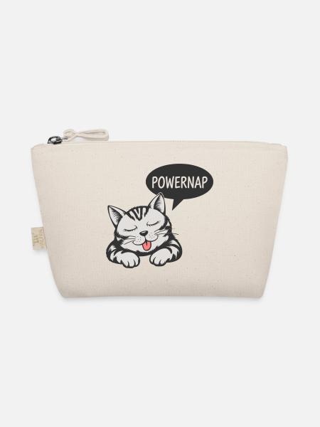 Powernap Katze - Schlafendes Motiv - Bio-Täschchen - Natur - Vorne
