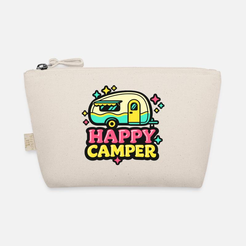 Cheerful retro camper Organic Pouch