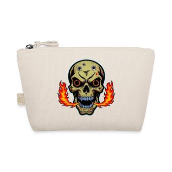 Fire breathing skull t-shirt design. - Organic Pouch - nature - Front