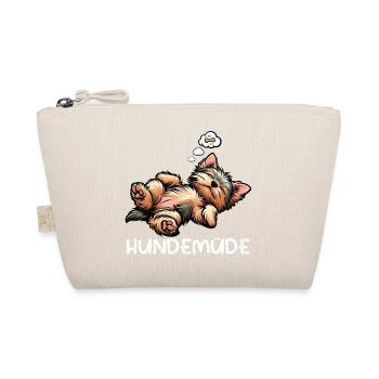 Hundemüde Yorkshire Terrier Yorkie Yorkiebesitzer  - Bio-Täschchen - Natur - Vorne