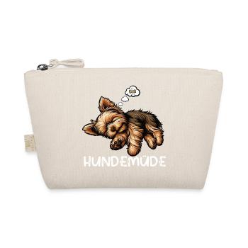 Hundemüde Yorkshire Terrier Yorkie Yorkiebesitzer  - Bio-Täschchen - Natur - Vorne