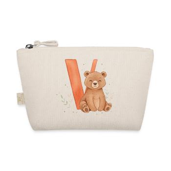 Petit ours mignon avec V - Trousse biologique - nature - Devant