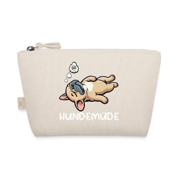 Hundemüde Französische Bulldogge Frenchie Frenchie - Bio-Täschchen - Natur - Vorne