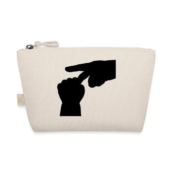 Minimalist Art T-shirt - Human Touch Hand - Organic Pouch - nature - Front