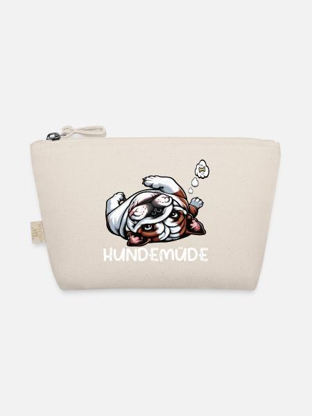 Dog Tired English Bulldog Bully Bully Owner - Organic Pouch - nature - Front