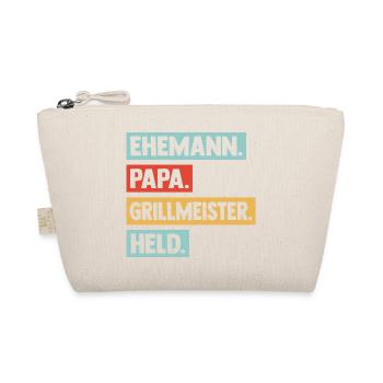 Grillmeister Papa Vater Held BBQ Männer - Bio-Täschchen - Natur - Vorne