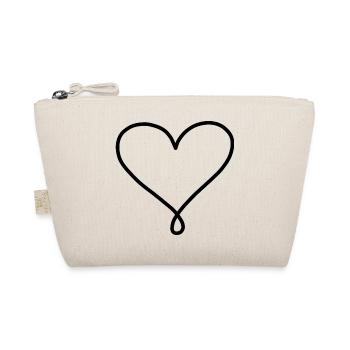 minimalist heart - Organic Pouch - nature - Front