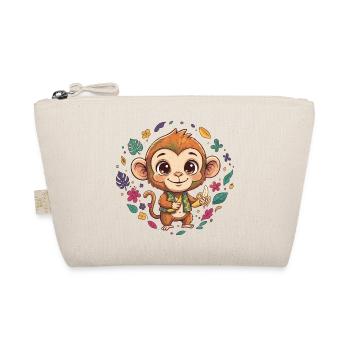 Tropical monkey with banana - Organic Pouch - nature - Front