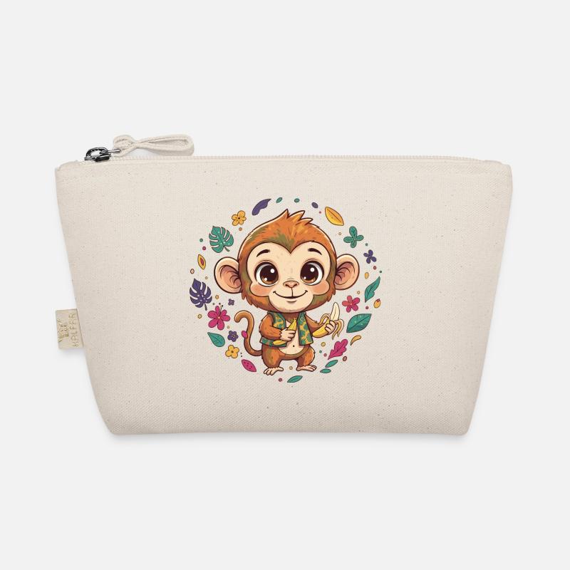 Tropical monkey with banana Organic Pouch