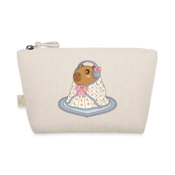 Cute Capybara Earmuffs Blanket - Cozy Apparel - Organic Pouch - nature - Front