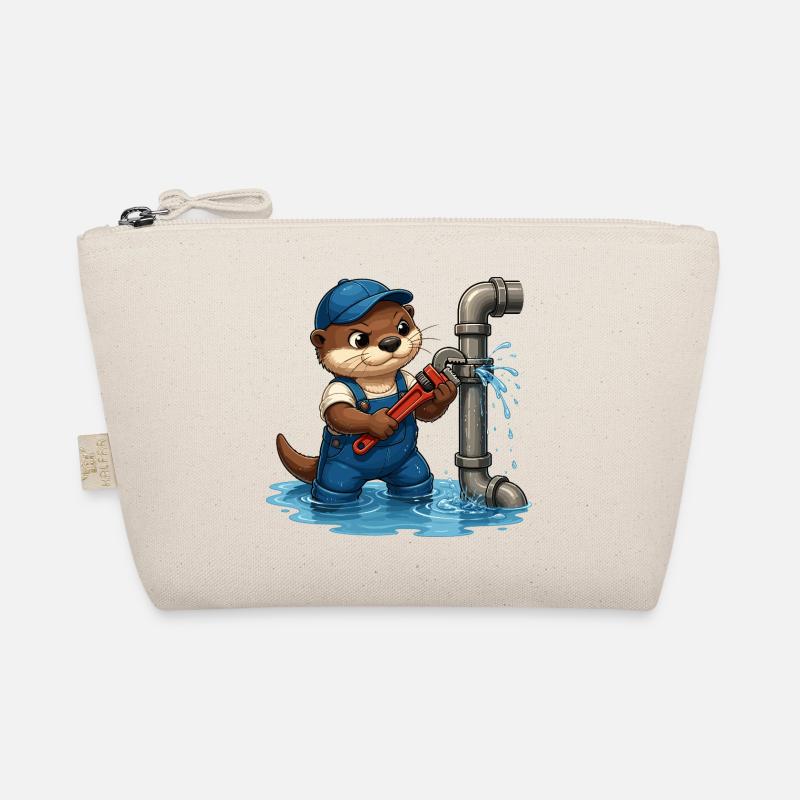 Plumber otter with pipe tool Organic Pouch