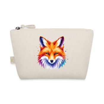 Fox Design – Polygon Fox Motif for Animal Lovers - Organic Pouch - nature - Front