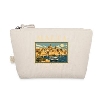 Malta Valletta Vintage Reisemarke - Bio-Täschchen - Natur - Vorne