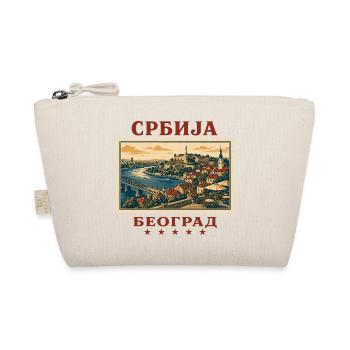 Serbien Belgrad Vintage Reisemarke - Bio-Täschchen - Natur - Vorne