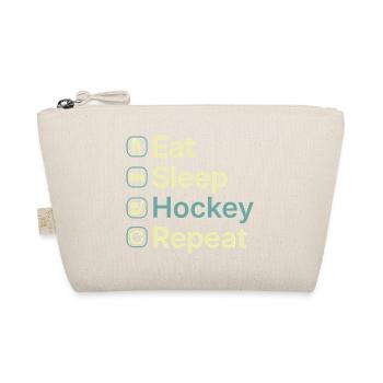 Eat, Sleep Hockey Repeat Lustiges Hockeyspieler-Geschenk - Bio-Täschchen - Natur - Vorne