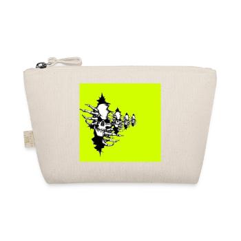 Neon Yellow Skeleton Necklace - Organic Pouch - nature - Front
