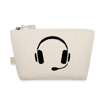 Kopfhörer headset Geschenk  - Bio-Täschchen - Natur - Vorne