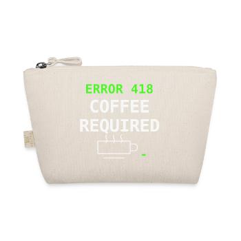 Error 418 Coffee Required IT Nerd Kaffee Geschenk - Bio-Täschchen - Natur - Vorne
