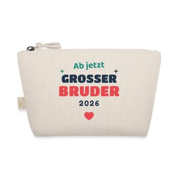 Einschulung 2026 Bruder - Schulkind Geschenk Schul - Bio-Täschchen - Natur - Vorne