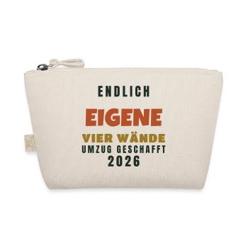 Endlich eigene vier Wände - Umzug 2026 Geschenk - Bio-Täschchen - Natur - Vorne
