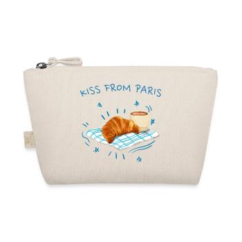 Ein Kuss aus Paris, Frankreich mit Croissant - Bio-Täschchen - Natur - Vorne