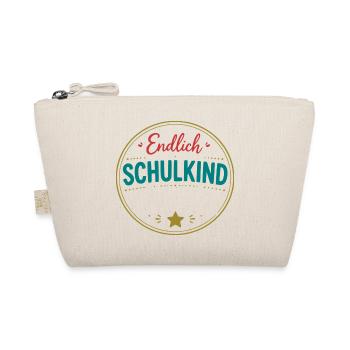 Endlich Schulkind Badge - Bio-Täschchen - Natur - Vorne