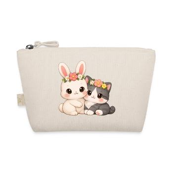 Rabbit with cat - Organic Pouch - nature - Front