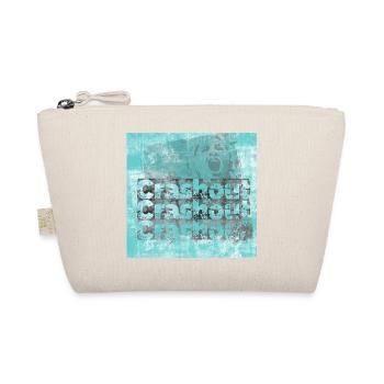 Noisy typo graphics in cyan look - Organic Pouch - nature - Front