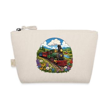 Steam locomotive in a colourful sea of flowers - Organic Pouch - nature - Front