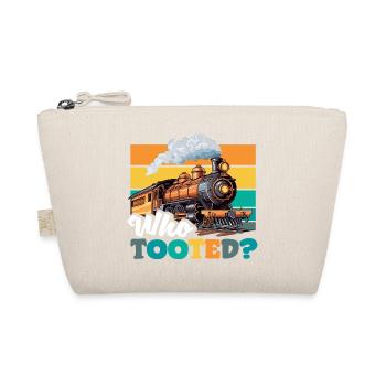 Who Tooted Funny Train Locomotive Humor - Organic Pouch - nature - Front