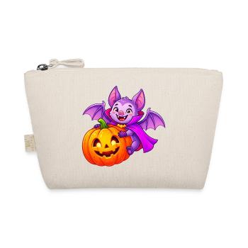 Fledermaus- und Kürbis-Halloween-Zauber - Bio-Täschchen - Natur - Vorne