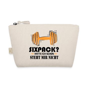 Sixpack hatte ich Boybuilder Sprüche Hantel - Bio-Täschchen - Natur - Vorne