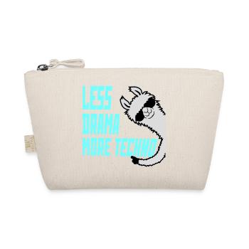Less drama more techno Spruch Party Rave Cool Lama - Bio-Täschchen - Natur - Vorne