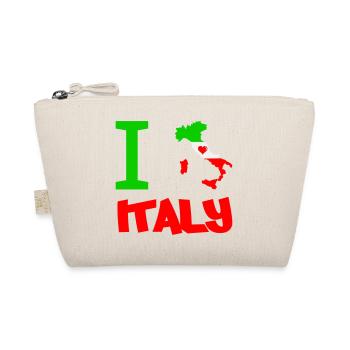 Italien Flagge Herz Motiv - Bio-Täschchen - Natur - Vorne