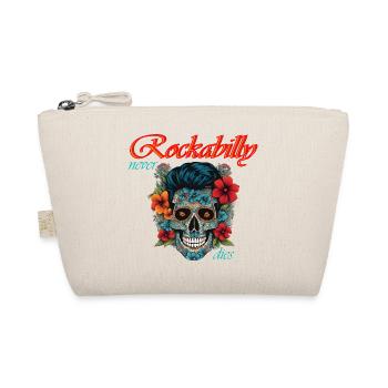 Rockabilly Never Dies – Floral Skull - Bio-Täschchen - Natur - Vorne
